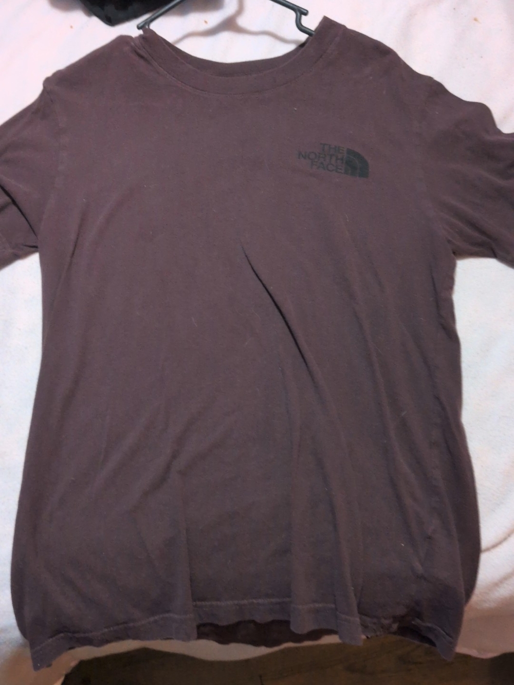 The North Face Unisex Crew Neck T-Shirt — Burgundy, Black And White